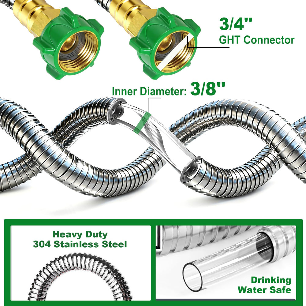 PJT hose connector attached to a hose reel