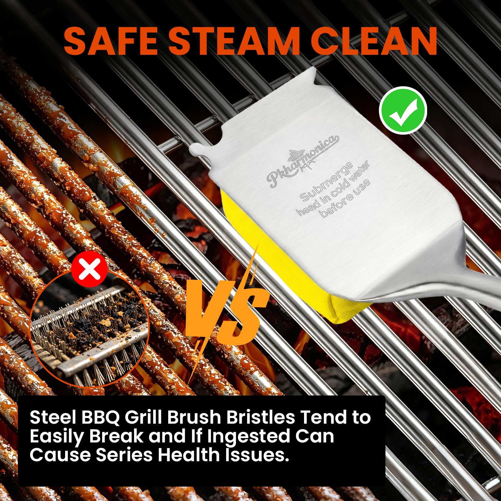 Pkharmonica grill brush packaging and product details