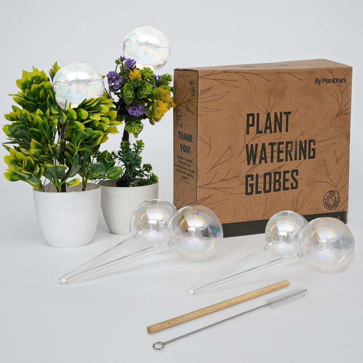 PlanKKers Iridescent Self Watering Globe set of 6 in various angles