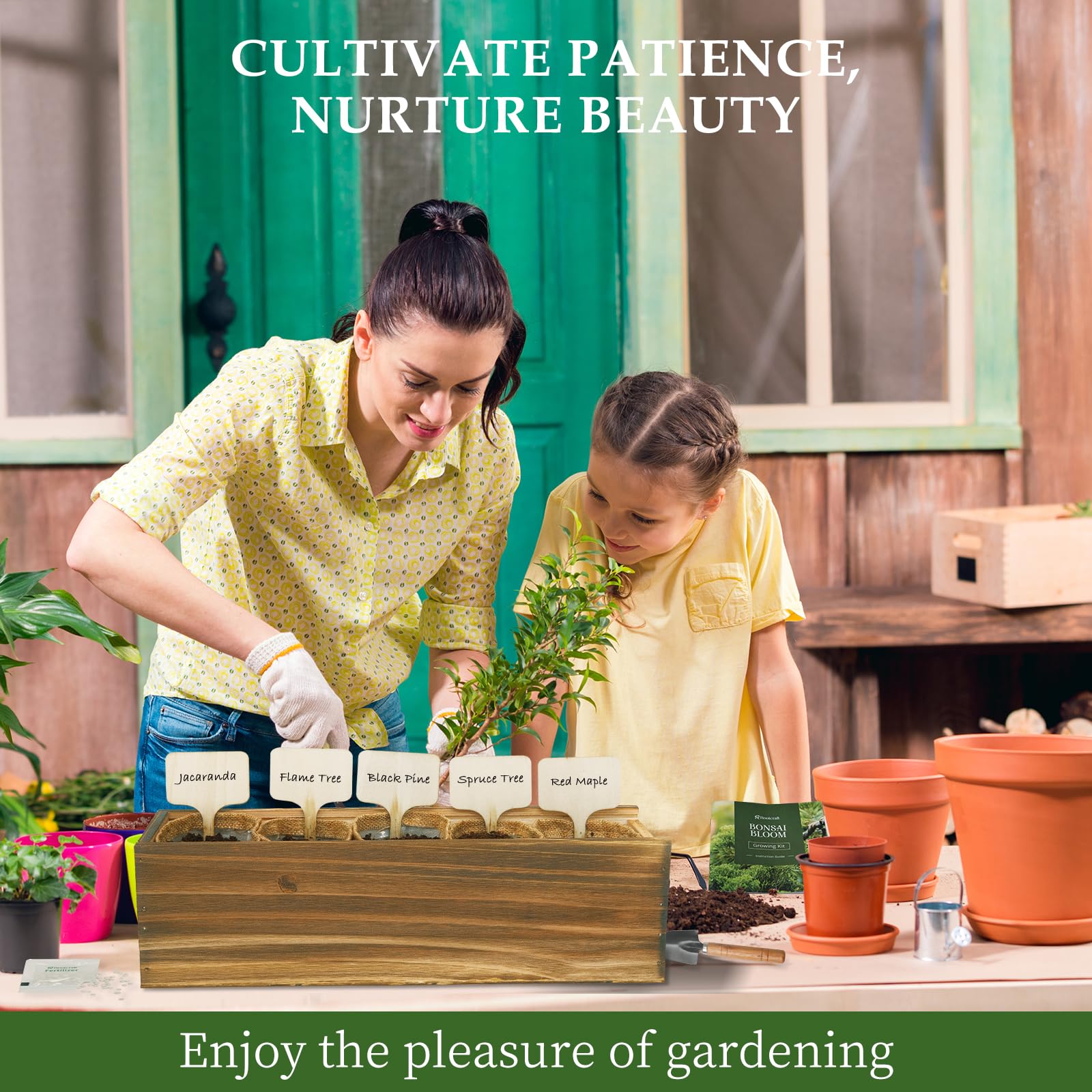 Plant markers and soil discs from the bonsai starter kit