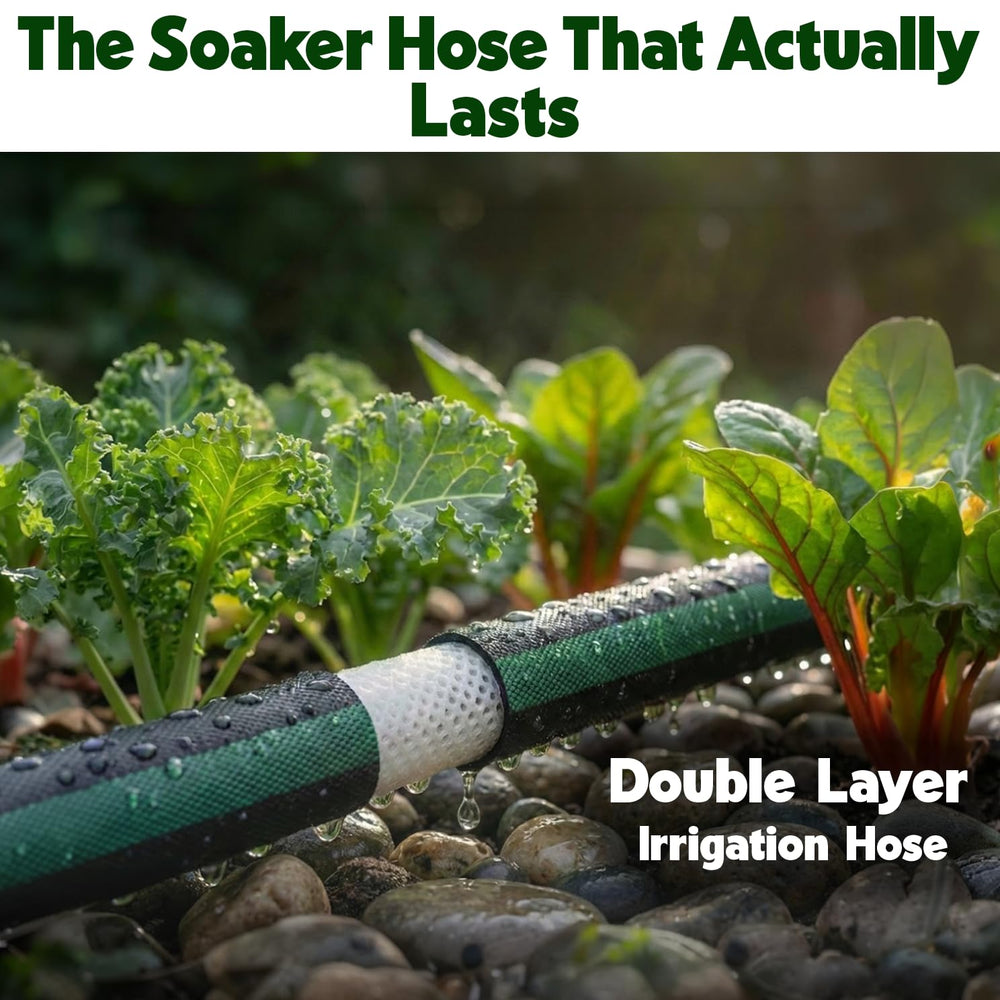 Plant & Plot flat soaker hose installed in garden