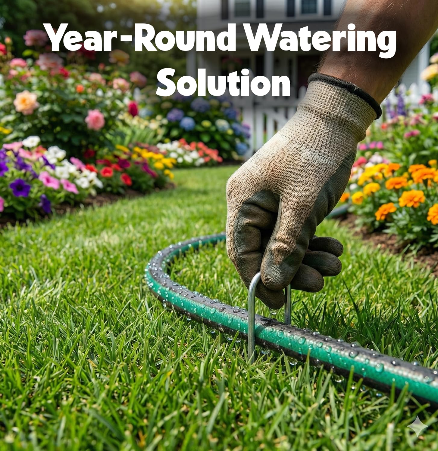 Plant & Plot flat soaker hose showing flexibility around curves