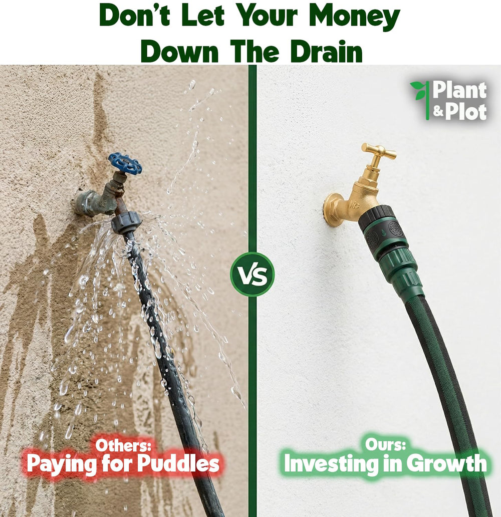 Plant & Plot flat soaker hose with quick connect fittings
