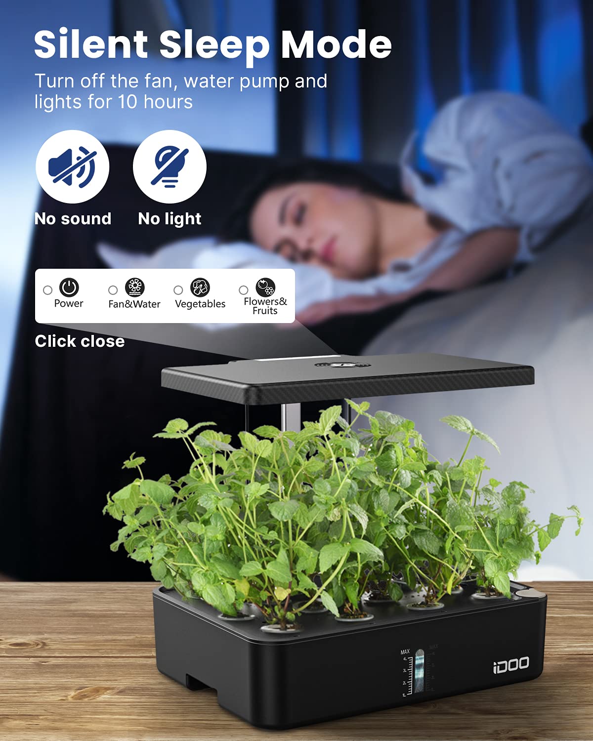 Plant pots and seeds included in iDOO Hydroponics kit