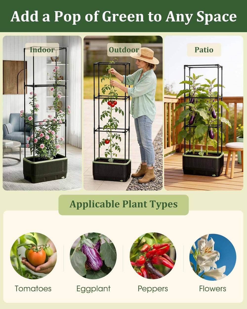 Plant ties and clips included with MQJIAZHI planter