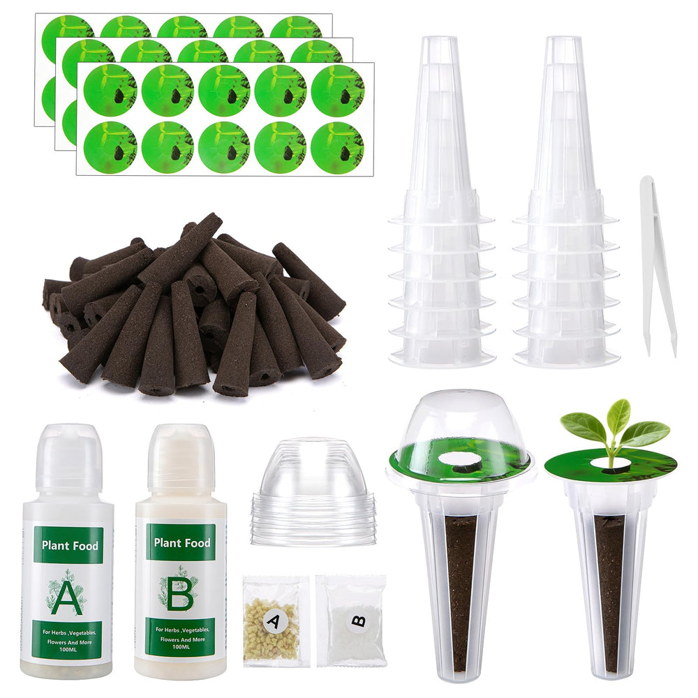 PlantaPulse Hydroponic Pods Kit front view with 129 pieces included