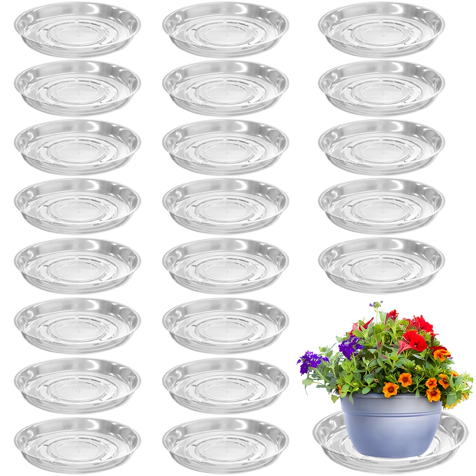 Planterhoma 8-inch clear plant saucer front view