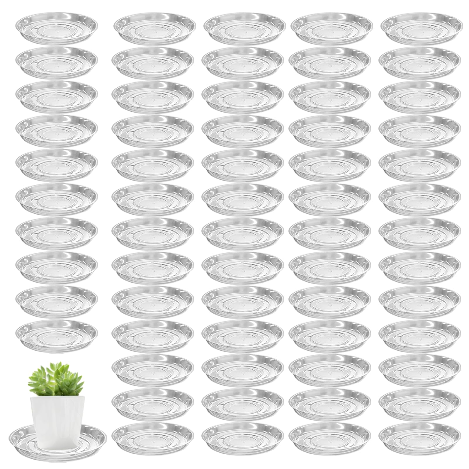 Planterhoma 8-inch clear plant saucer front view
