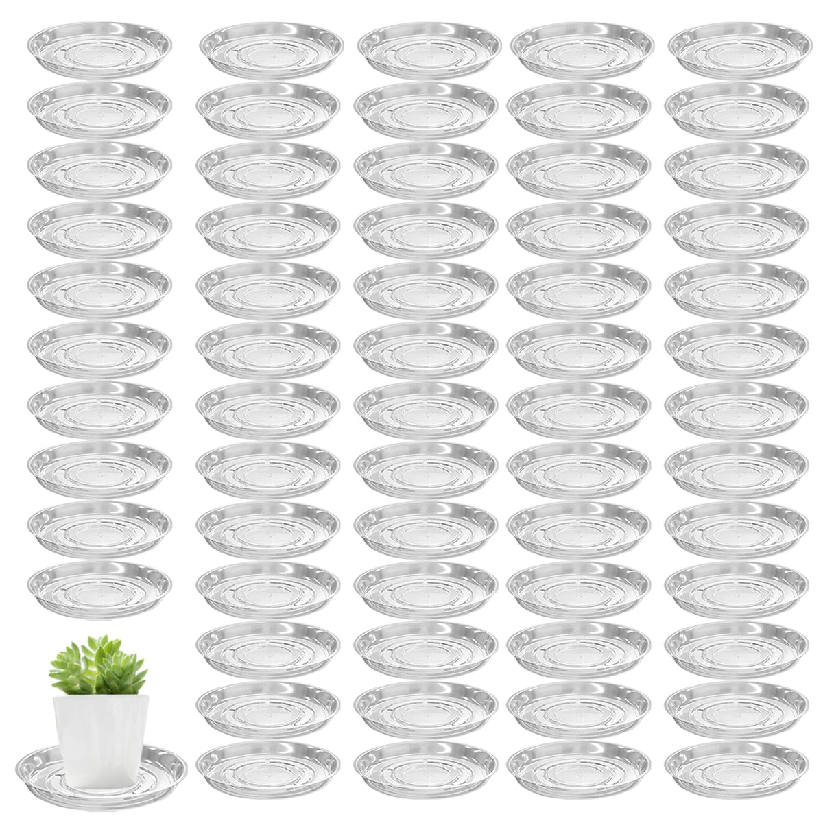 Planterhoma 8-inch clear plant saucer front view