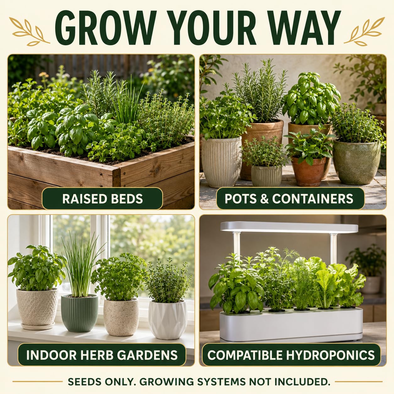 Planting instructions and growing guide for herbs