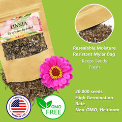 Planting instructions included with zinnia seeds
