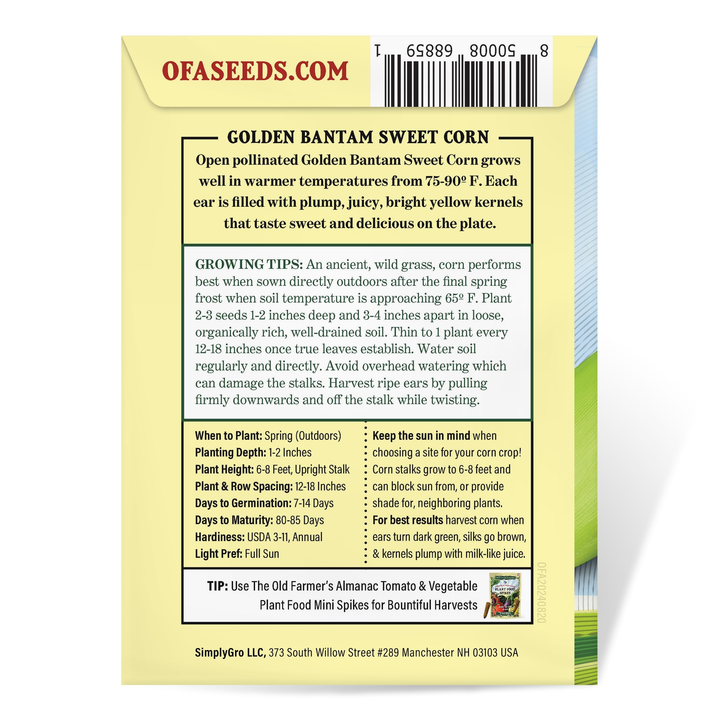 Planting instructions on the back of the seed packet