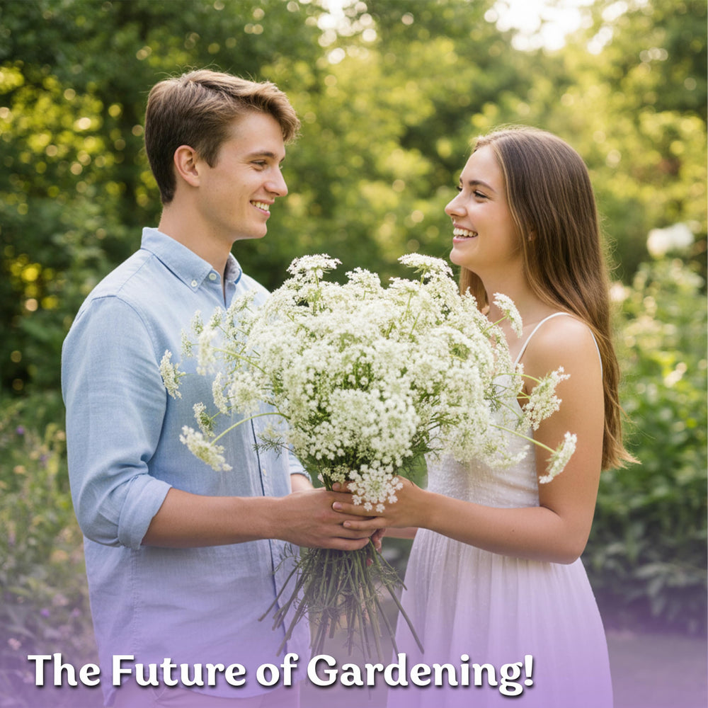 Planting Queen Anne's Lace seeds in garden soil