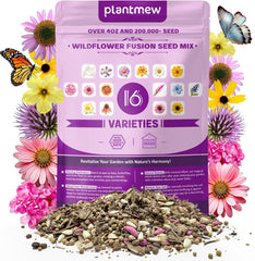 PLANTMEW wildflower seeds 200,000+ variety mix in a resealable pouch