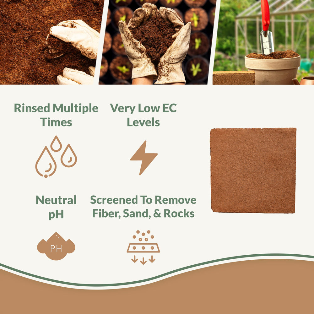 plantonix Coco Bliss organic coco coir block close-up showing texture