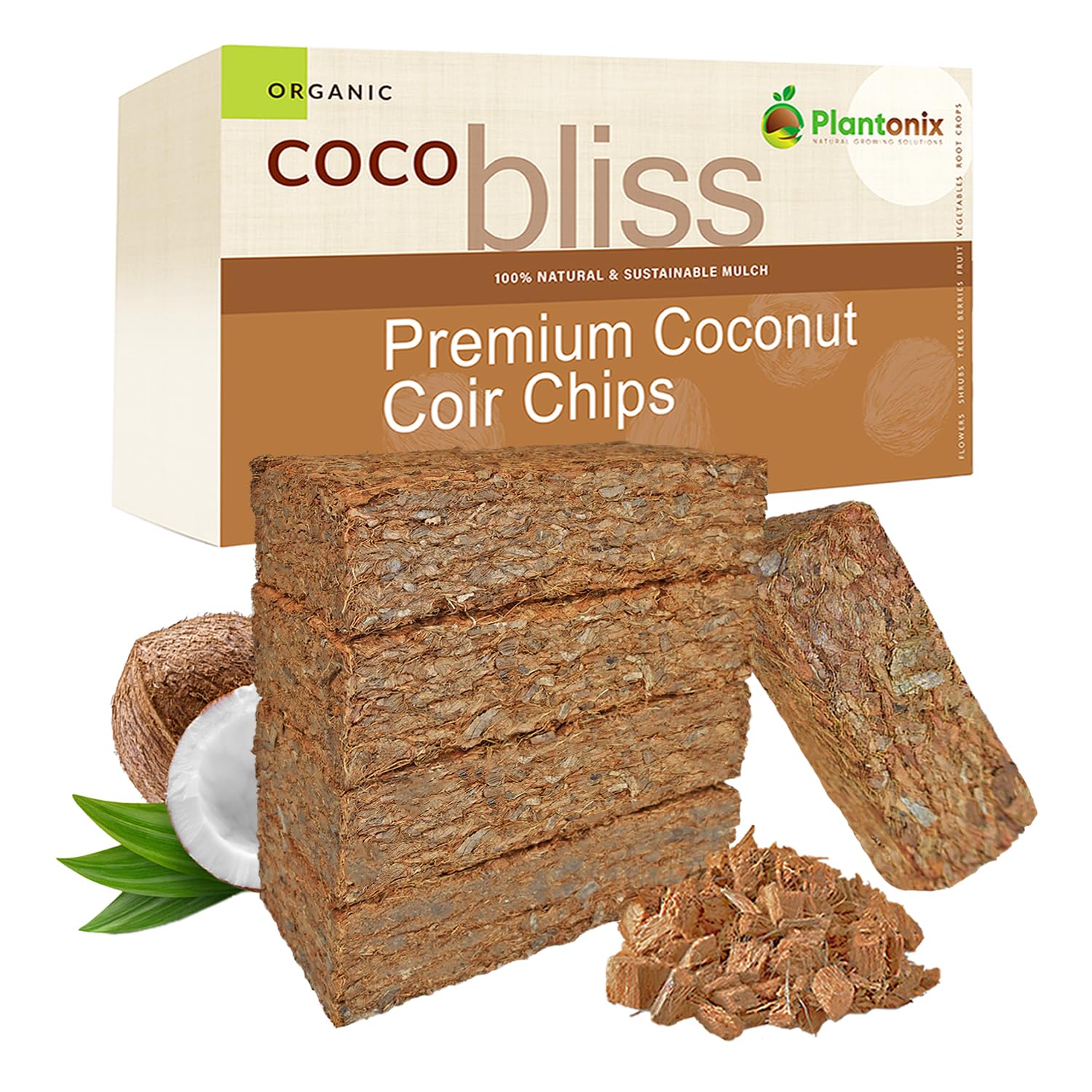 plantonix Coco Chips 650gm brick front view