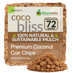 Plantonix Coco Chips Mulch Brick 10lbs front view