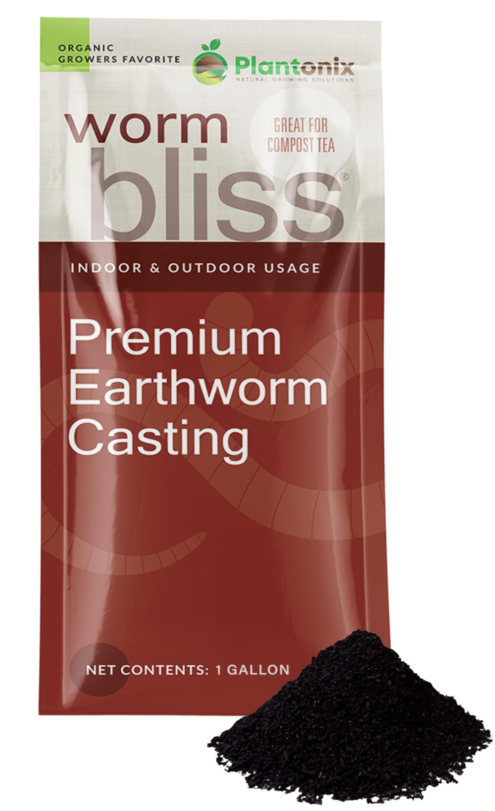 Plantonix Worm Bliss Organic Worm Castings 4 Quarts front view