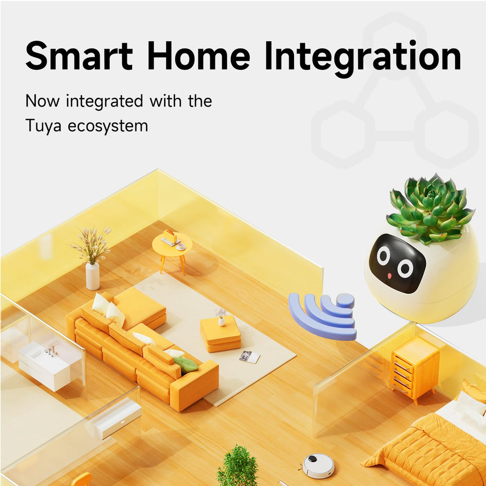 PLANTSIO Smart Pet Planter displaying time and weather
