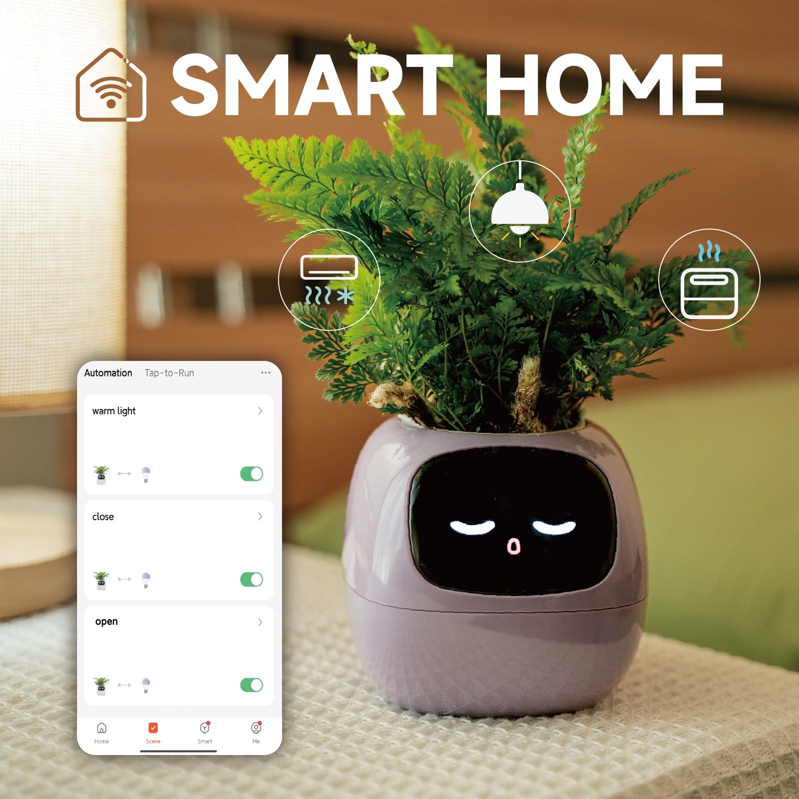 PLANTSIO Smart Pet Planter with mobile app interface