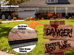 Plastic stakes included for Halloween yard signs