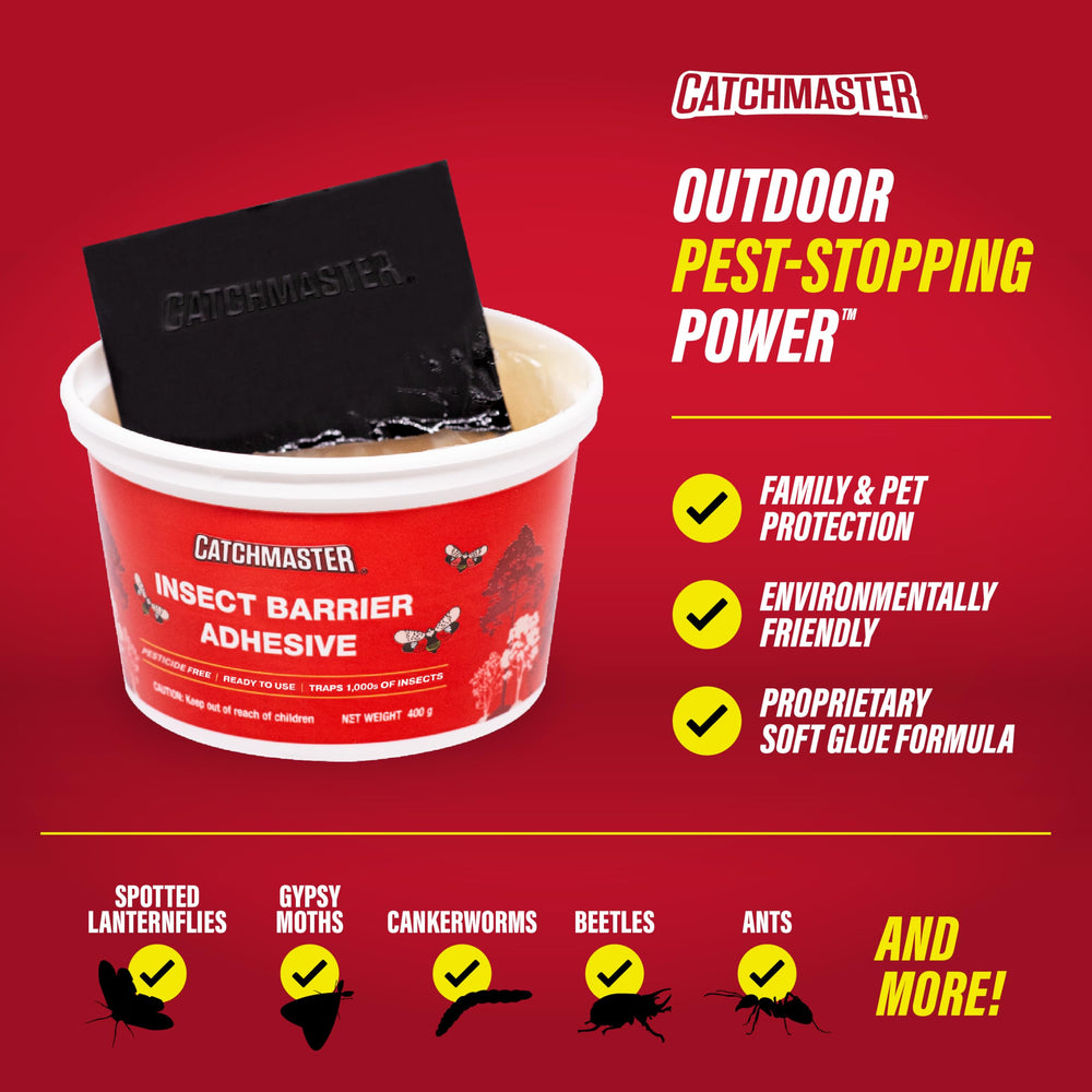 Plastic wrap used with Catchmaster Tree Banding adhesive