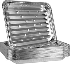 PLASTICPRO 10 Pack Disposable Aluminum Grill Liners 9x13 front view
