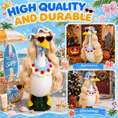 Playful curls wig for garden goose decoration