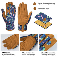 Pleneal Gardening Gloves, back view with elastic material