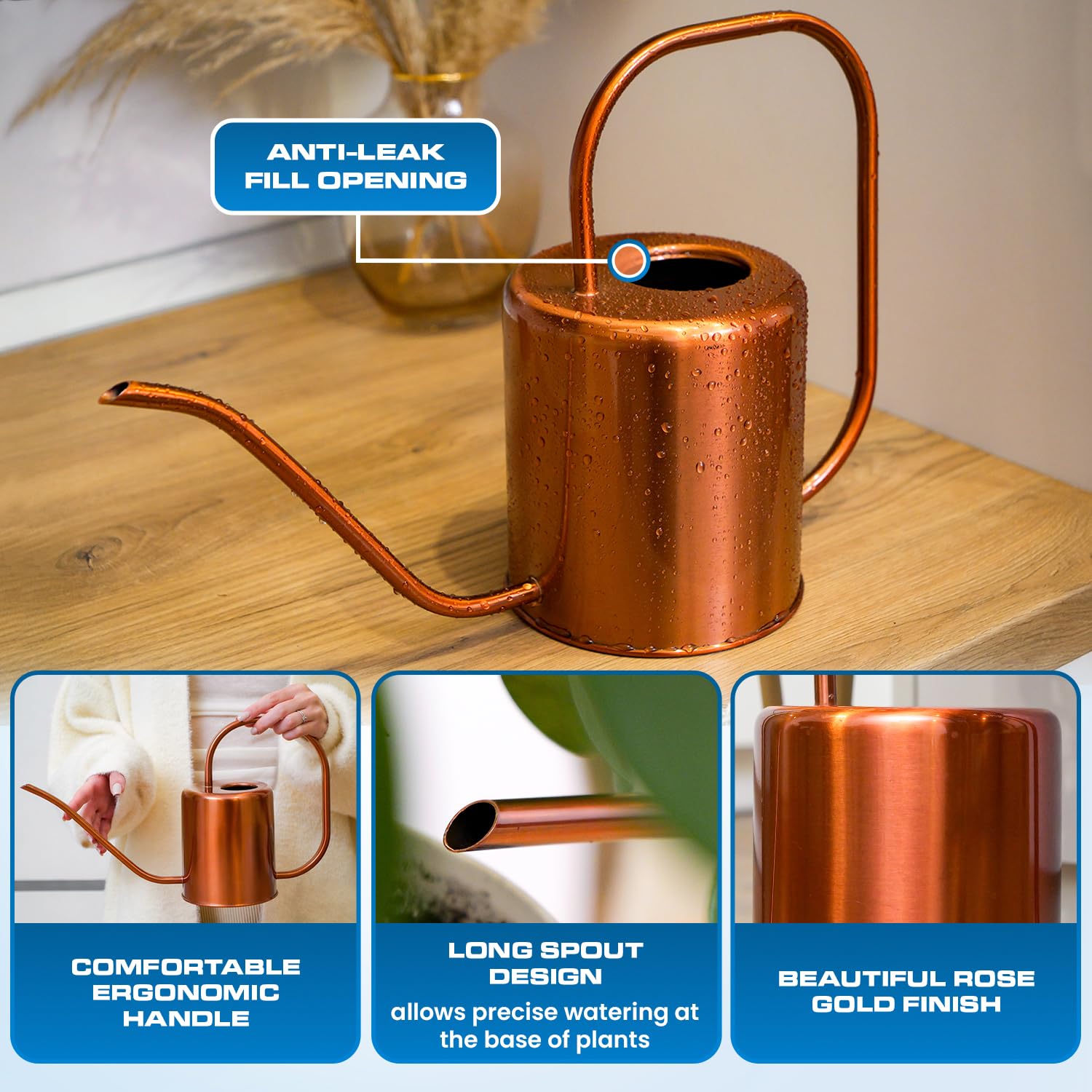Plexon Rose Gold Watering Can back view