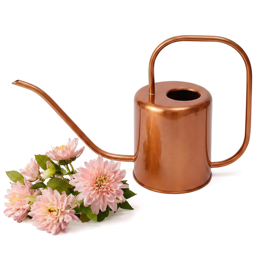 Plexon Rose Gold Watering Can front view with long spout