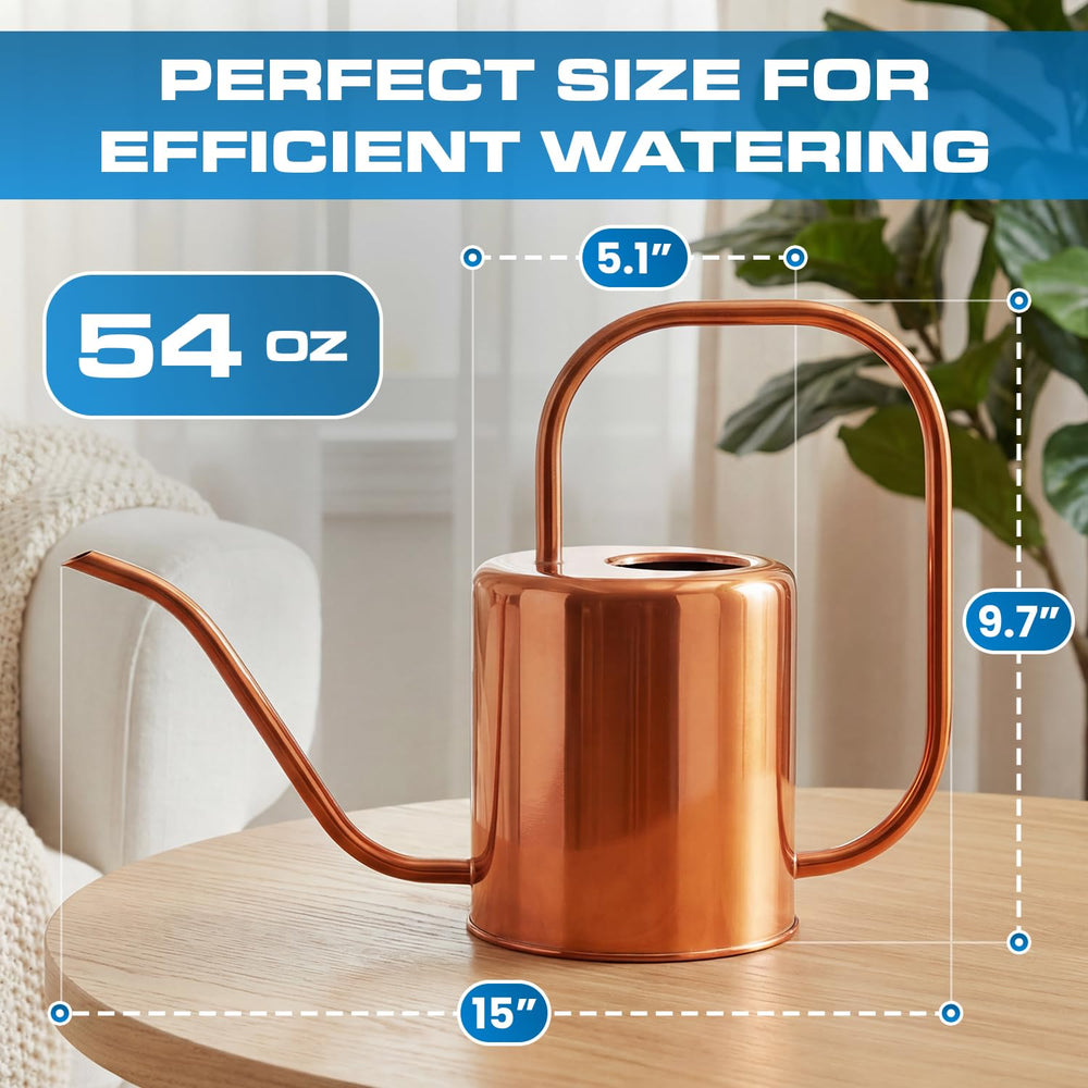 Plexon Rose Gold Watering Can on a garden table