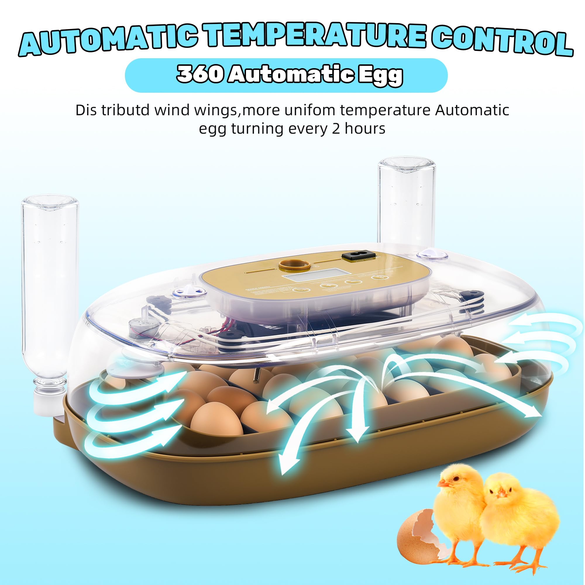 Ploomi 24 Eggs Incubator showing removable water tray