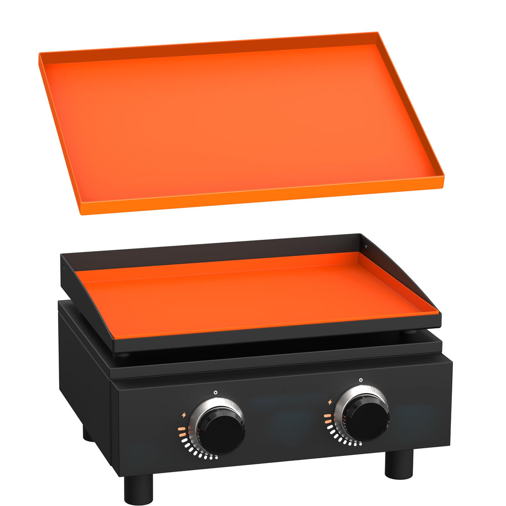 PLOSIF 22 Inch Silicone Griddle Mat in orange color, front view