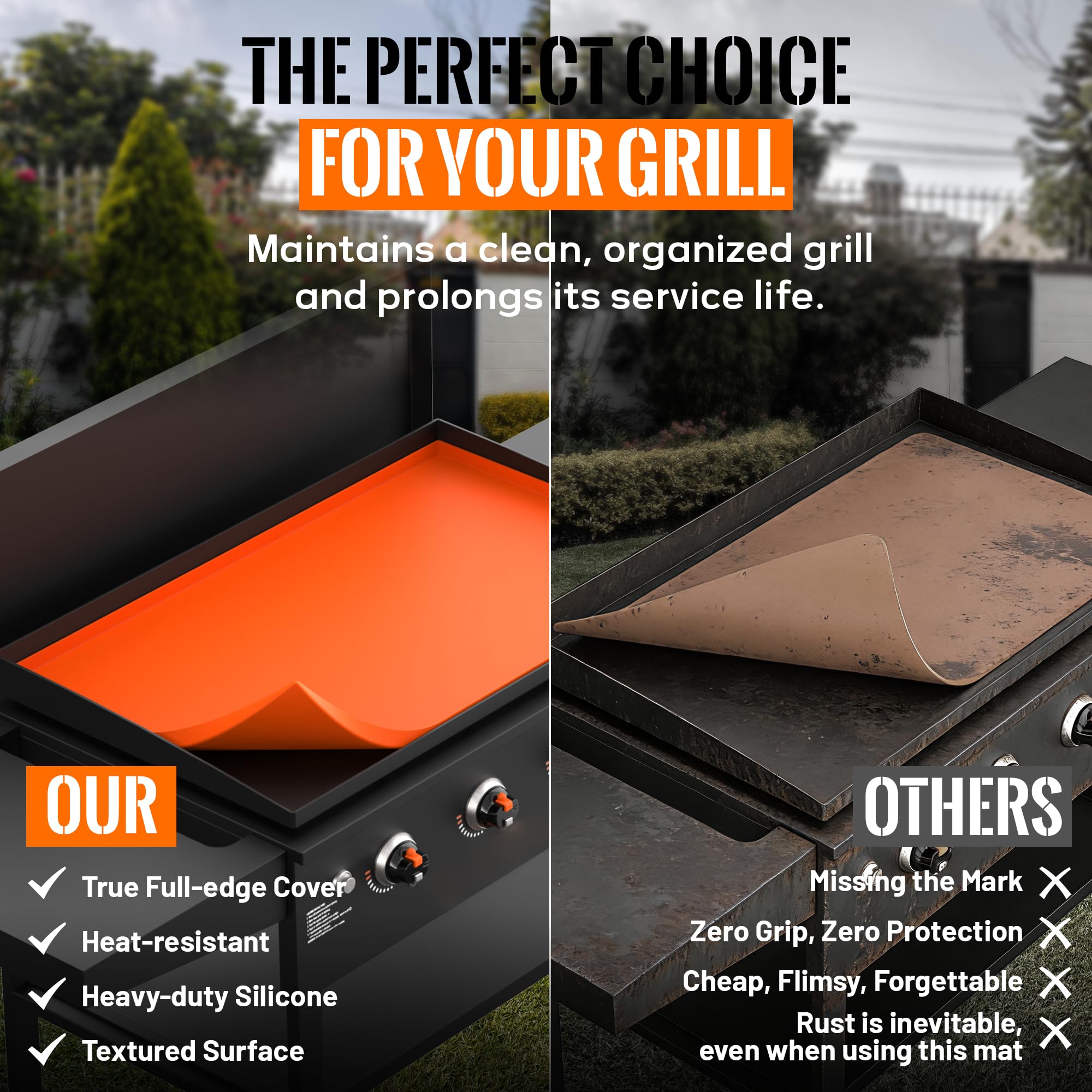 PLOSIF 36 Inch silicone mat in silver color