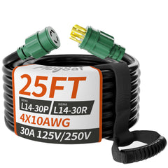 PlugSaf 25FT 30 Amp Generator Cord front view