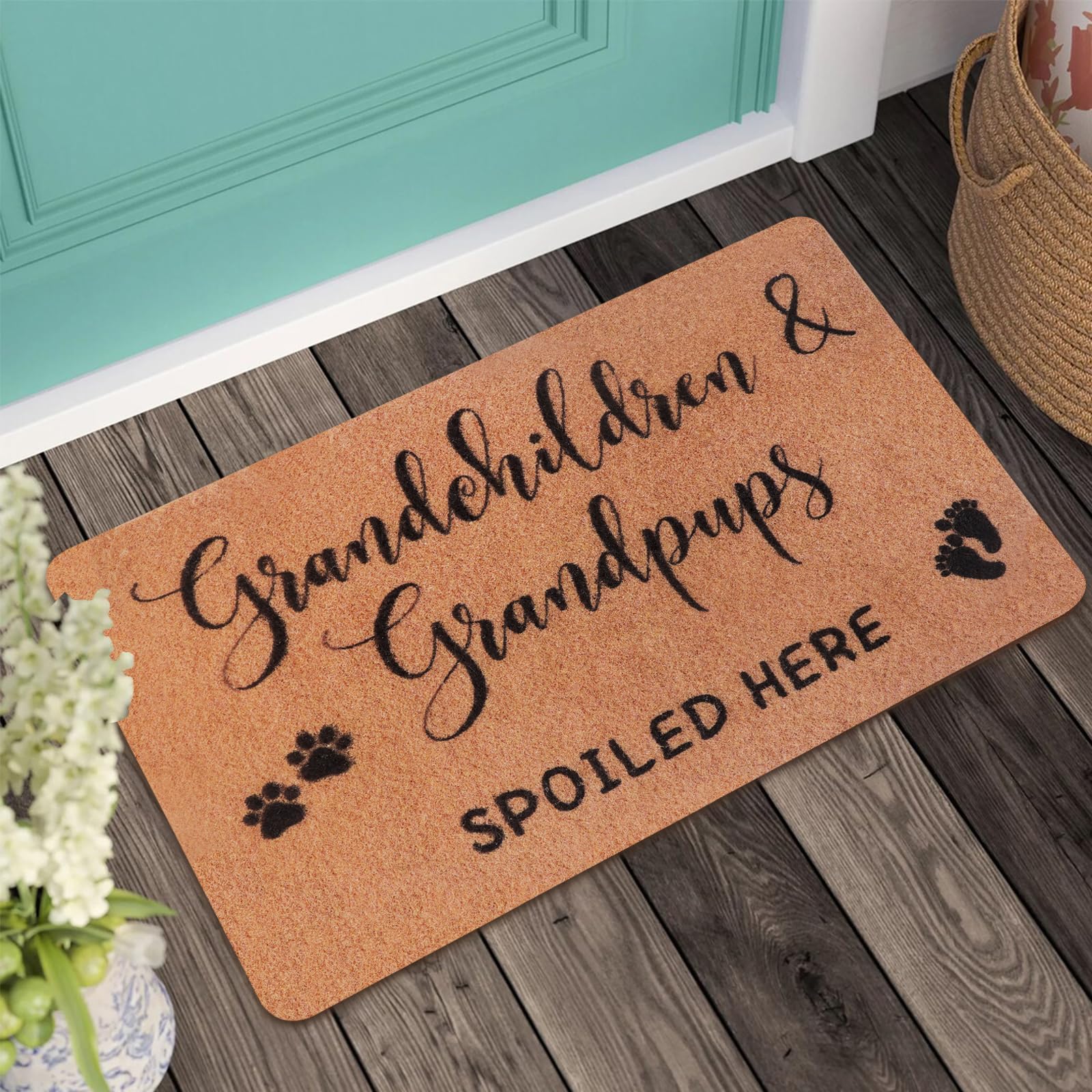 PLUJOYS Christmas Doormat displayed on porch