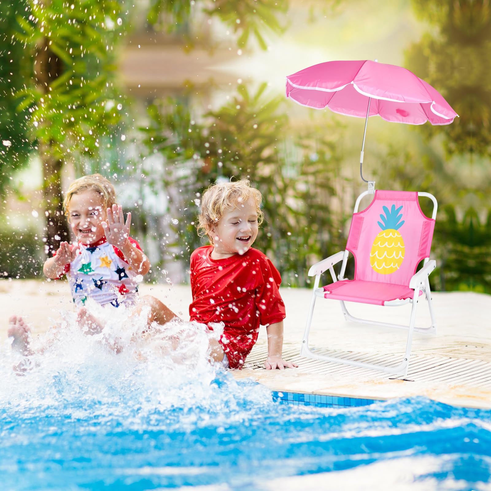 PLULON Kids Beach Chair folded for easy transport
