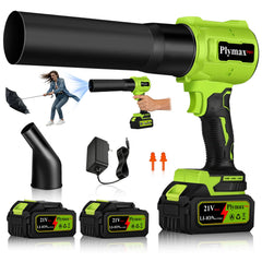 Plymax Cordless Leaf Blower green model front view