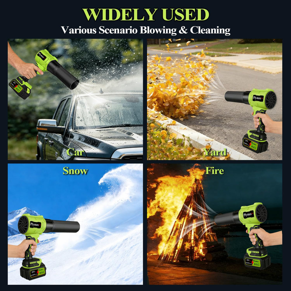 Plymax Leaf Blower in use on a patio