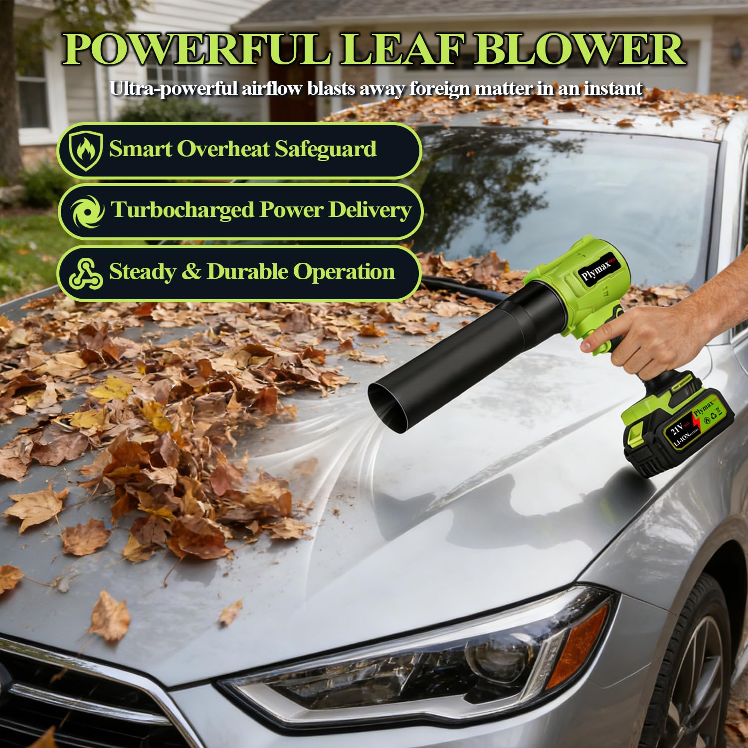 Plymax Leaf Blower lightweight design demonstration