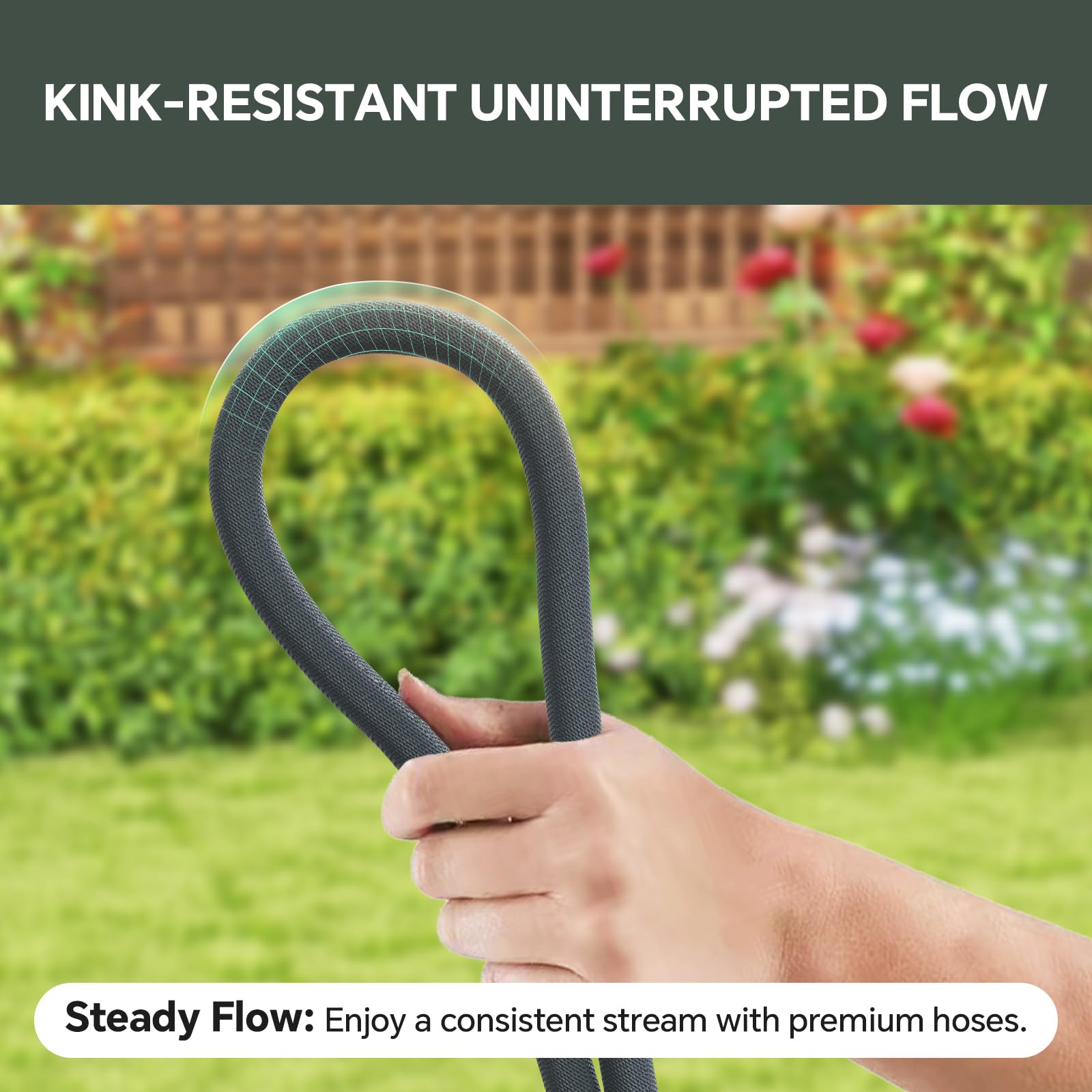 PLYPLYE Garden Hose 100ft flexible and durable material