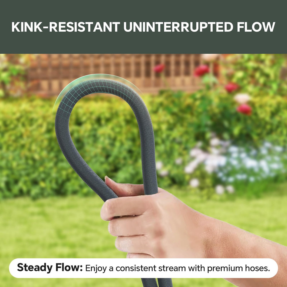 PLYPLYE Garden Hose 25ft in use watering garden plants