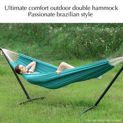PNAEUT Double Hammock Aqua in garden setting