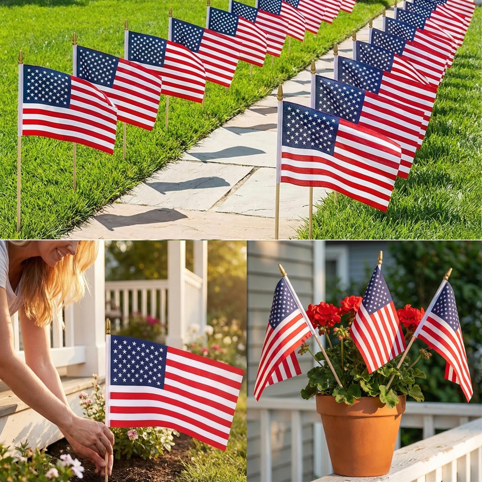 PNIOTAIN American flags showcased at a parade