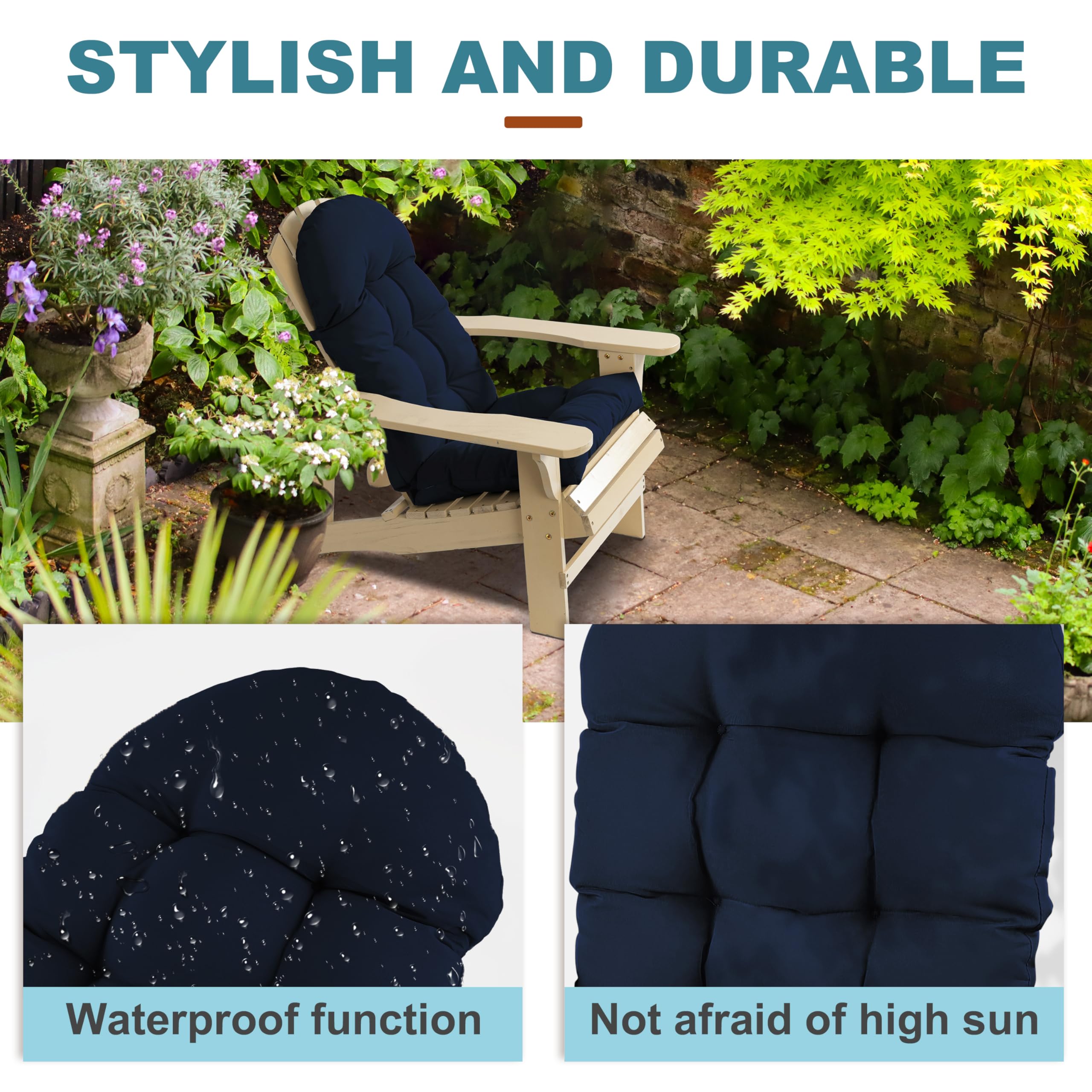 PNP HWJIAJU Adirondack chair cushion dark blue close-up
