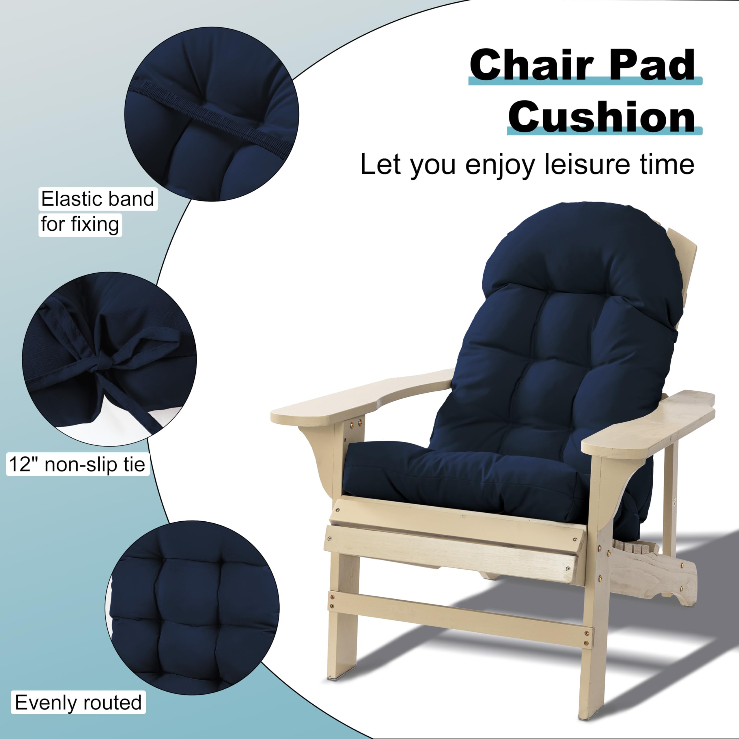 PNP HWJIAJU Adirondack chair cushion dark blue side view