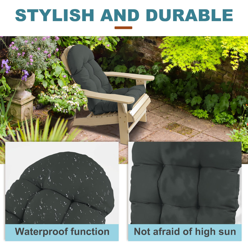 PNP HWJIAJU Adirondack Chair Cushion secured on a chair