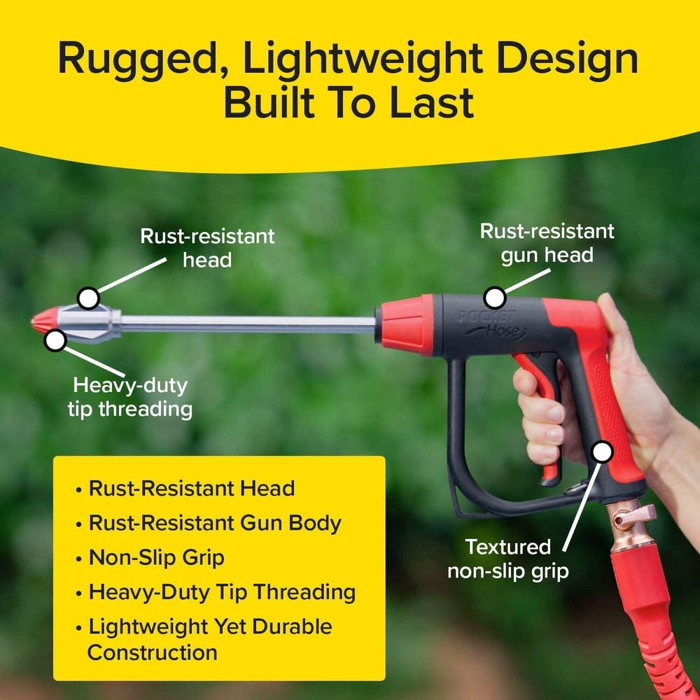 Pocket Hose Customizable Spray Nozzle used for cleaning patio