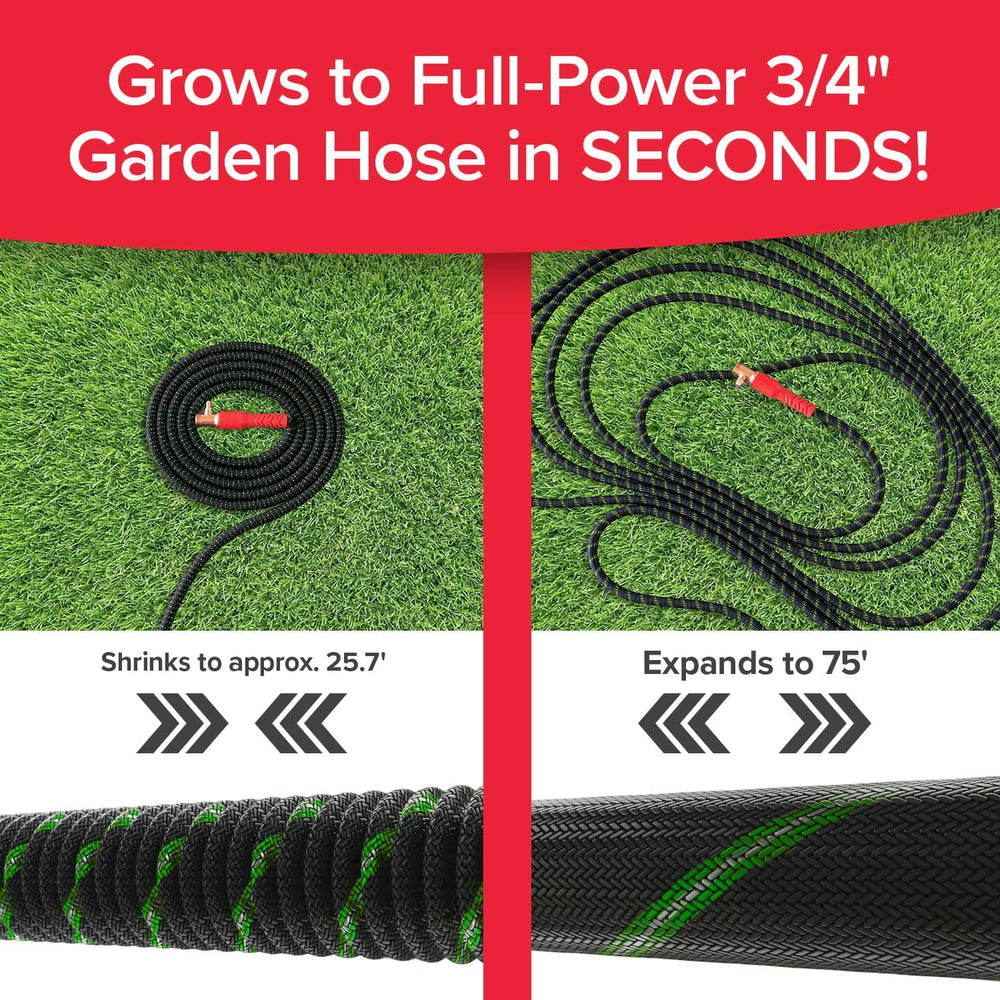 Pocket Hose Expandable Garden Hose 75 FT coiled